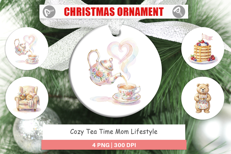 Cozy Tea Time Mom Lifestyle Ornament