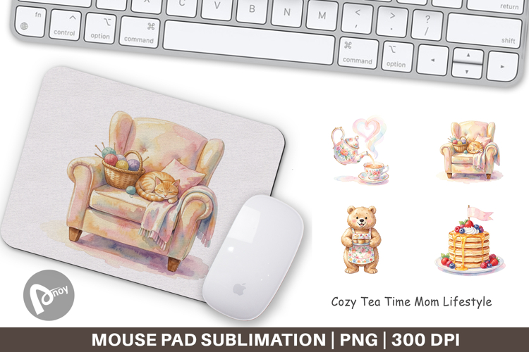Cozy Tea Time Mom Lifestyle Mouse Pad