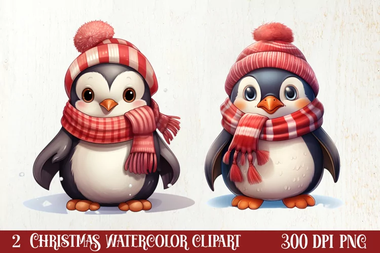 Cozy Winter Animals Clipart, Christmas Clipart
