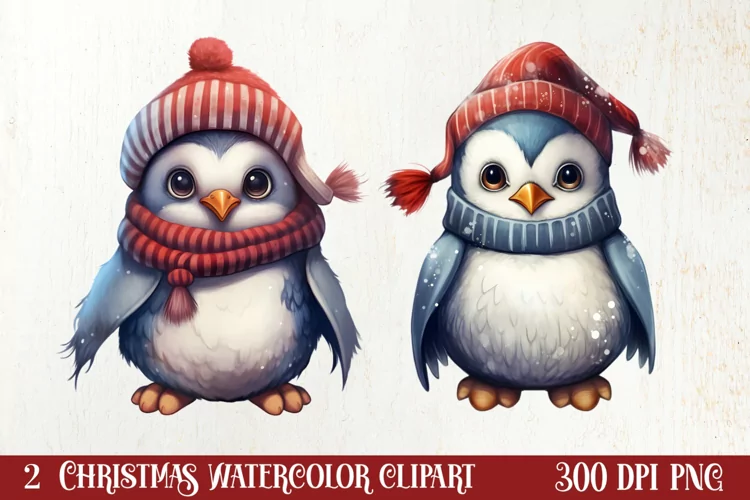 Cozy Winter Animals Clipart, Christmas Clipart