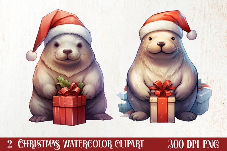 Cozy Winter Animals Clipart, Christmas Clipart