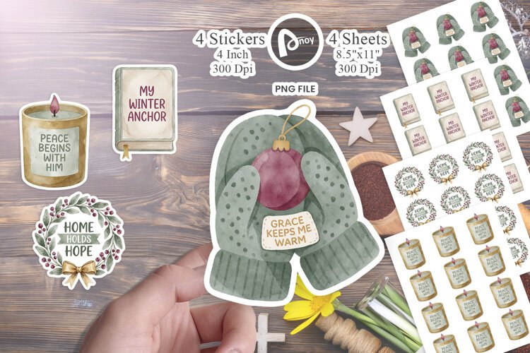 Cozy Winter Blessings & Faith Cheer Sticker example image 1