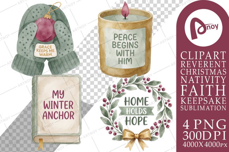Cozy Winter Blessings & Faith Cheer Sublimation example image 1