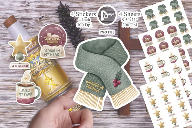 Cozy Winter Blessings & Faith Cheer Sticker example image 1