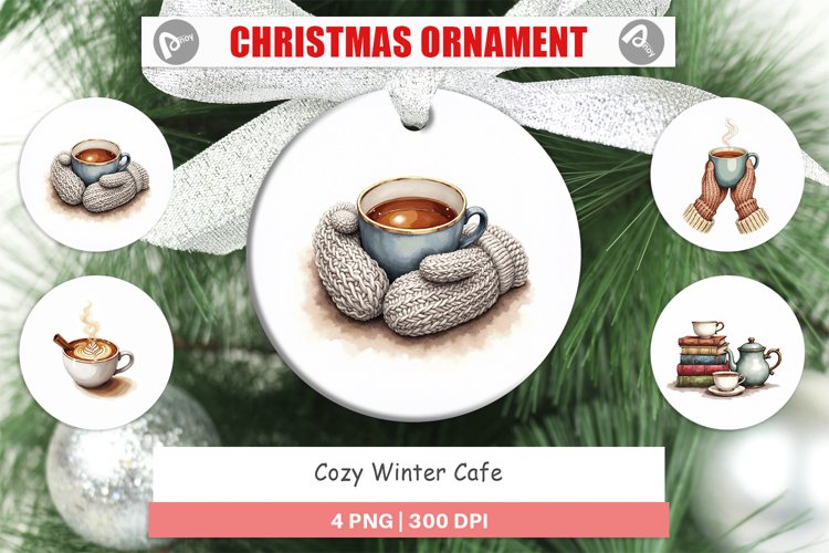 Cozy Winter Cafe Ornament