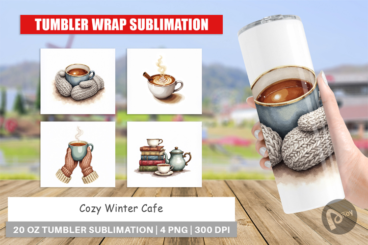Cozy Winter Cafe Tumbler