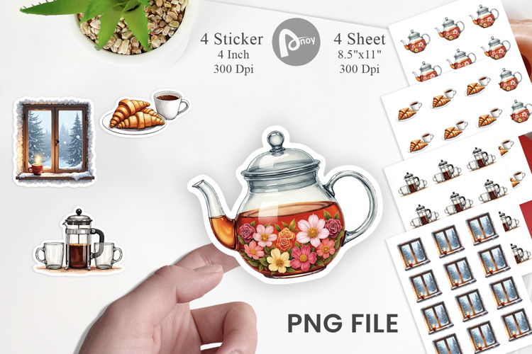 Cozy Winter Cafe Sticker