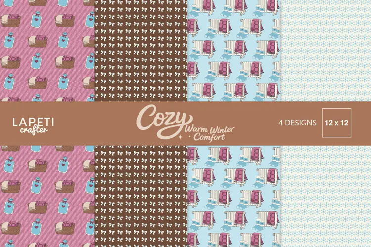 Cozy Winter Papers with Blankets, Socks and Snowflakes