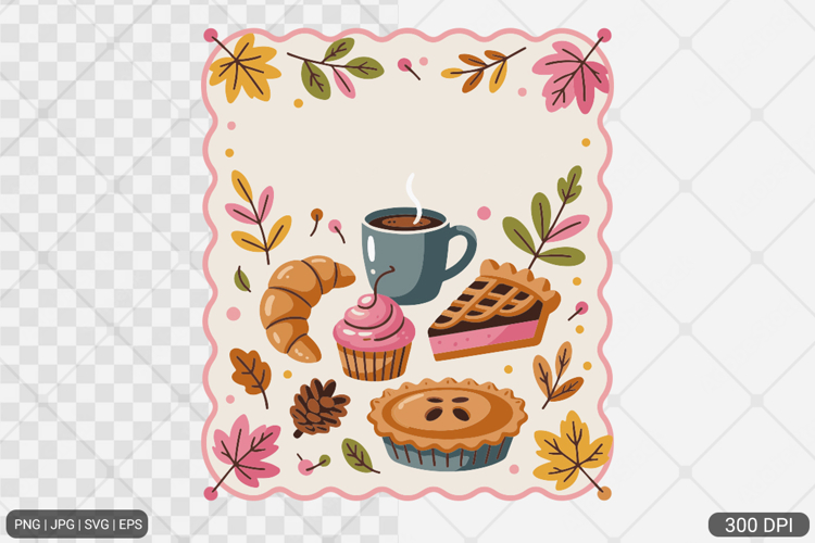 Cozy Winter Fall Coquette Frame Clipart