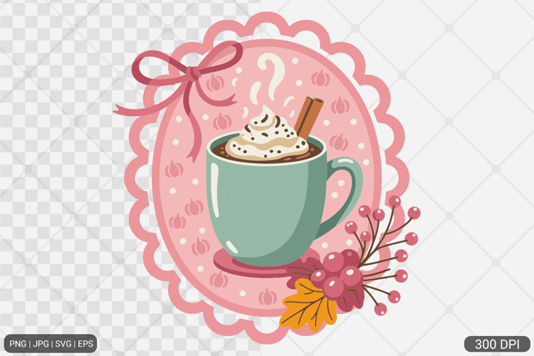 Cozy Winter Fall Coquette Frame Clipart