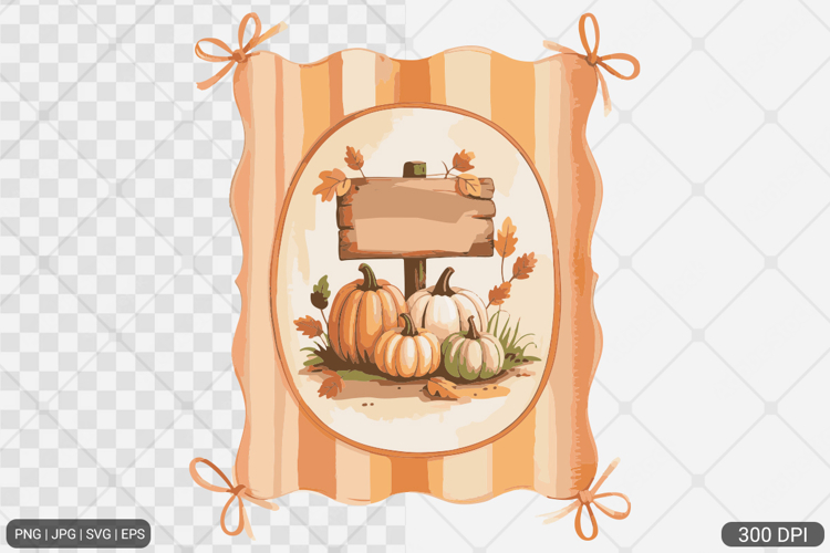 Cozy Winter Fall Coquette Frame Clipart