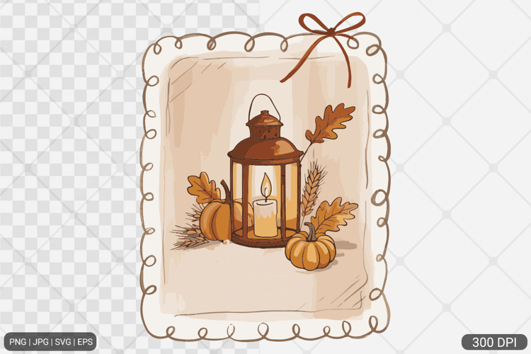 Cozy Winter Fall Coquette Frame Clipart