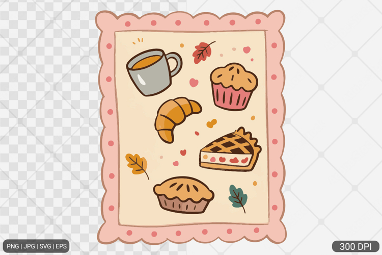 Cozy Winter Fall Coquette Frame Clipart