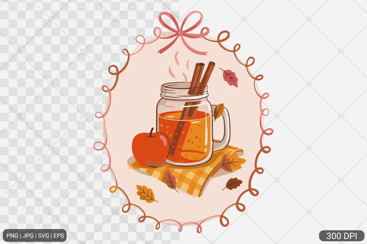 Cozy Winter Fall Coquette Frame Clipart