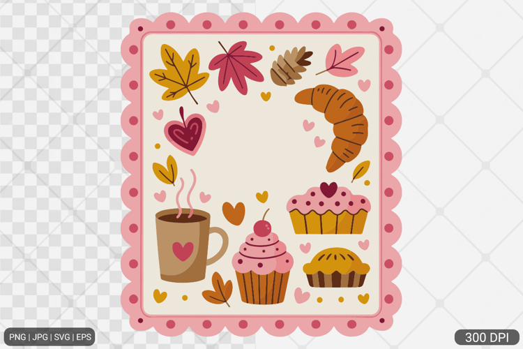 Cozy Winter Fall Coquette Frame Clipart