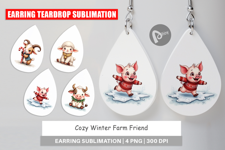 Winter Farm Friends Earring