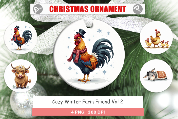 Winter Farm Friends Ornament
