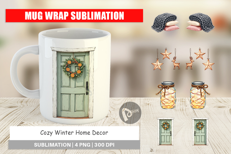 Cozy Winter Home Decor Mug Wrap