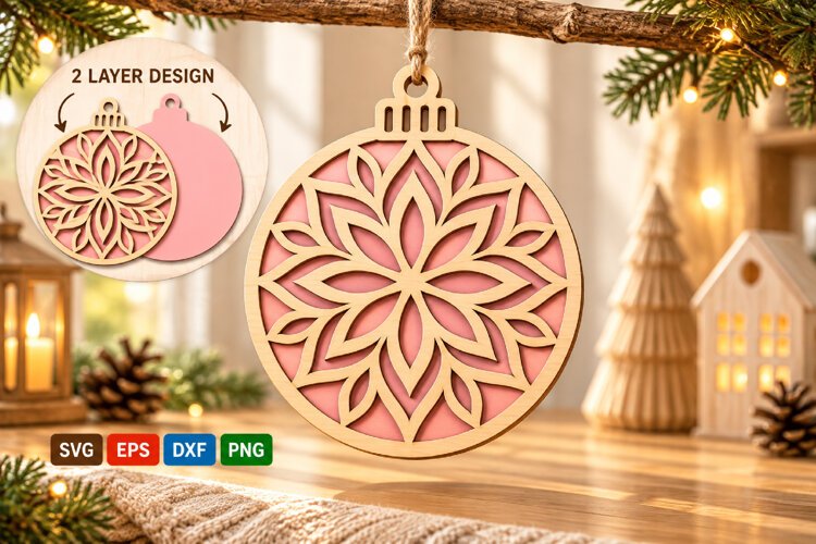 Cozy Wooden Mandala Ornament example image 1
