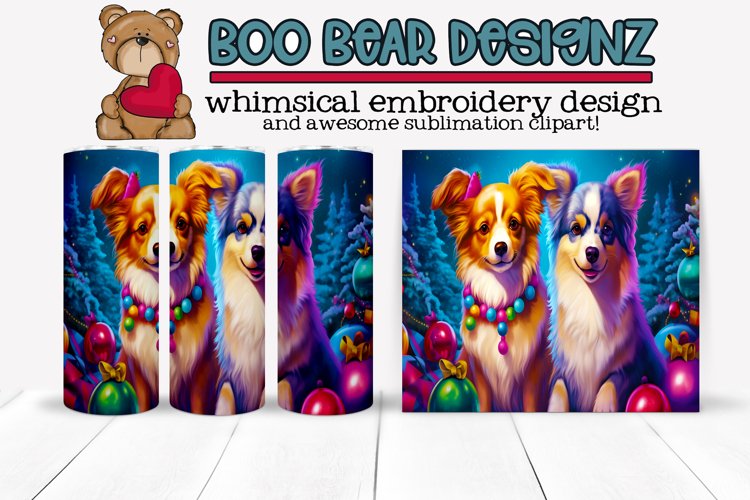Christmas Dogs Sublimation tumbler design example image 1