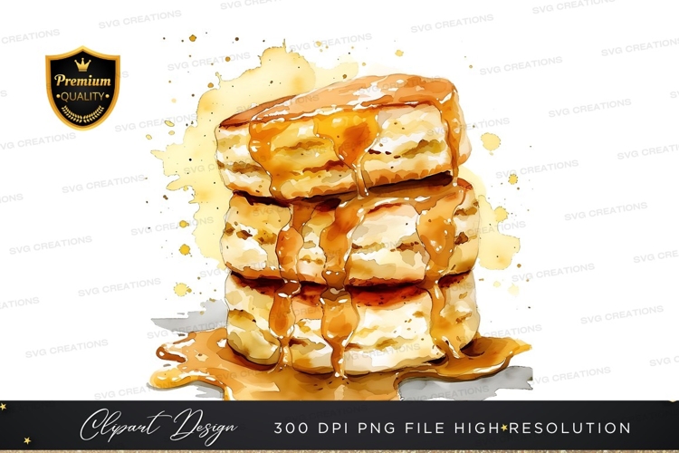 Stack of pancakes with syrup