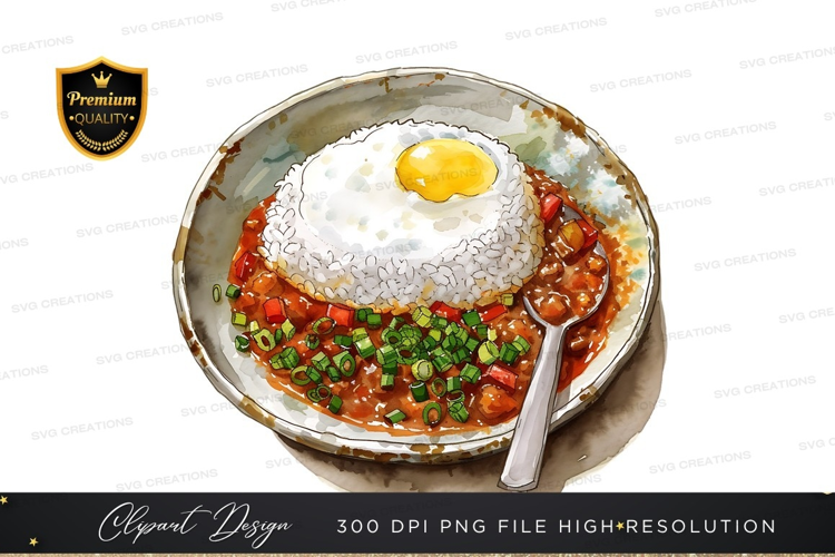 Delicious curry rice with fried egg