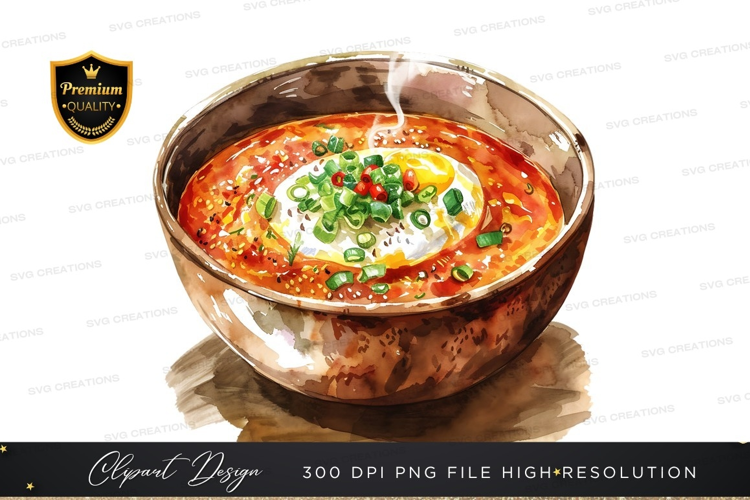 Steaming bowl of spicy ramen