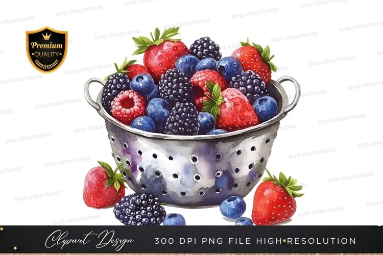 Fresh berries in a colander example image 1