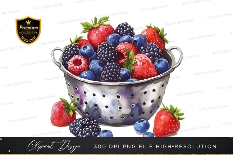 Fresh berries in a colander