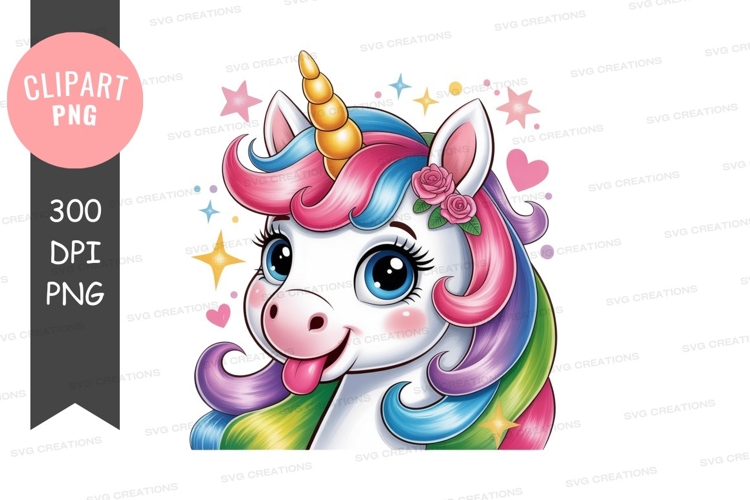 Playful unicorn clipart png