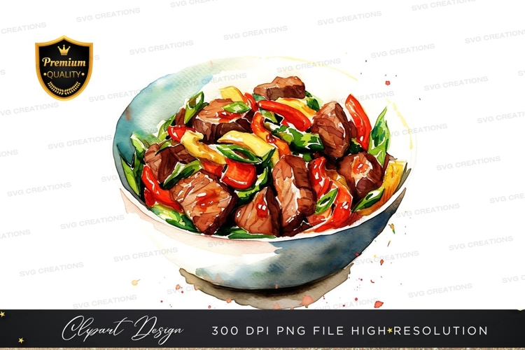 Stir-fried beef with peppers and basil