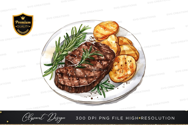 Grilled steak with roasted potatoes