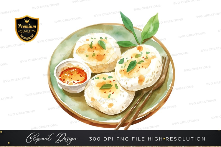 Delicious dumplings with sauce