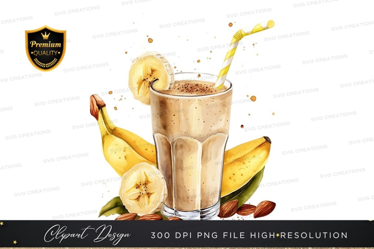Delicious banana smoothie with almonds