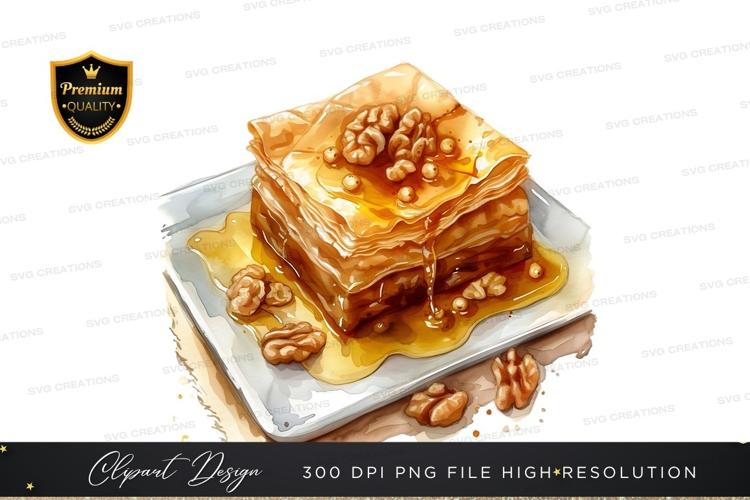 Delicious baklava with walnuts and honey