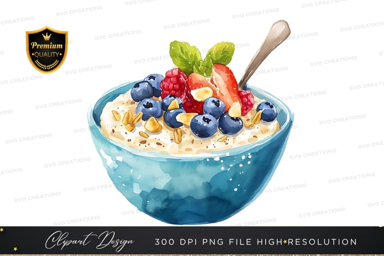 Healthy breakfast bowl clipart png
