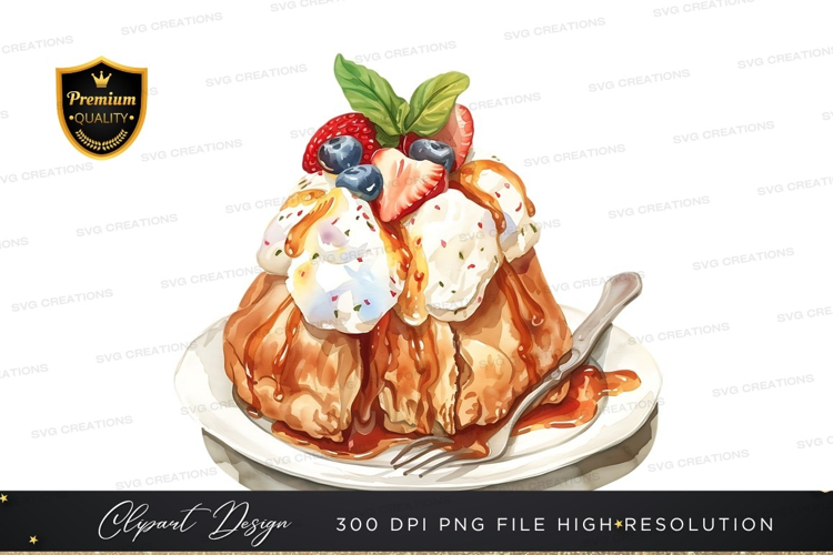 Delicious dessert with berries and ice cream