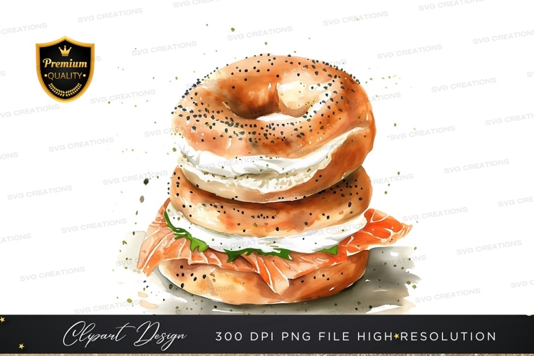 Delicious bagel sandwich