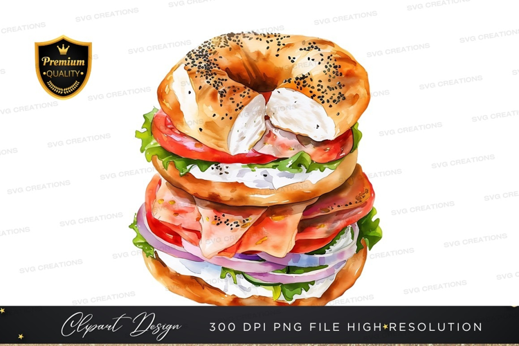 Delicious bagel sandwich