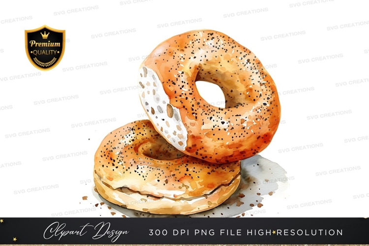 Delicious bagel with cream cheese