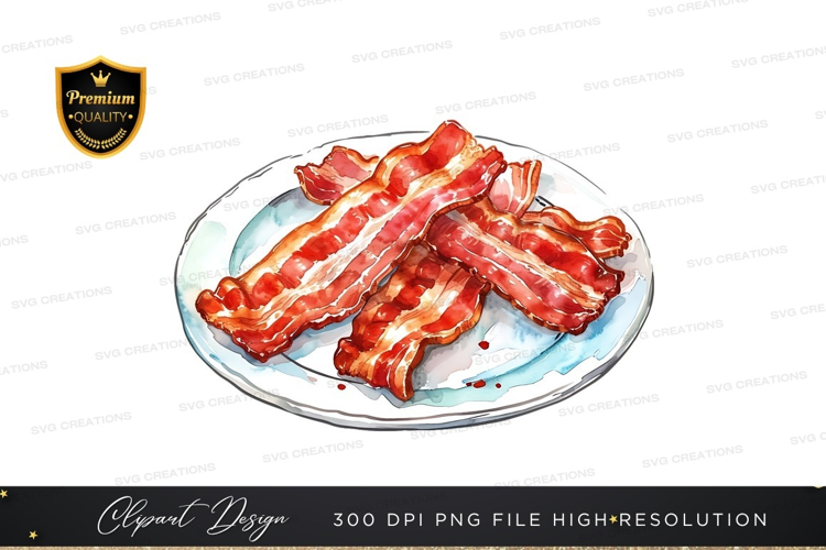 Crispy bacon on a plate