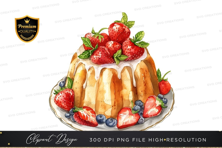 Strawberry and blueberry bundt cake