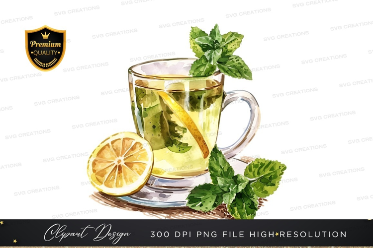 Refreshing lemon and mint tea