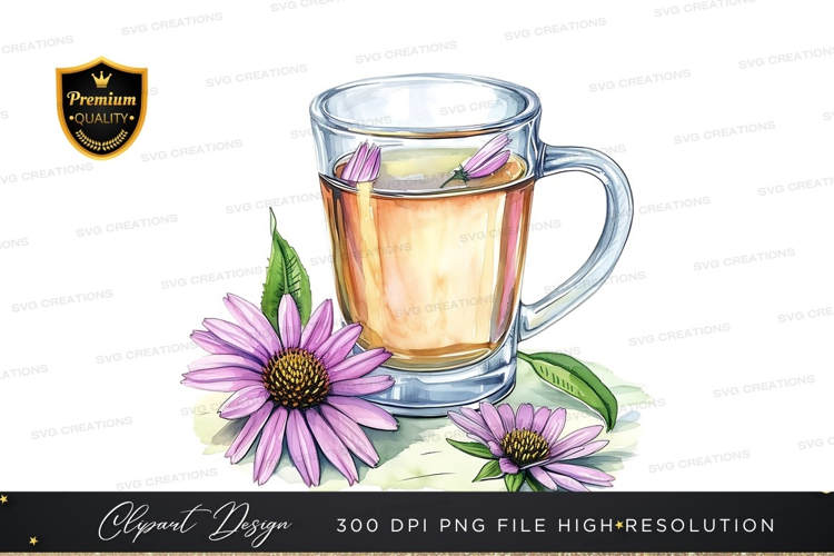 Herbal tea with purple flowers