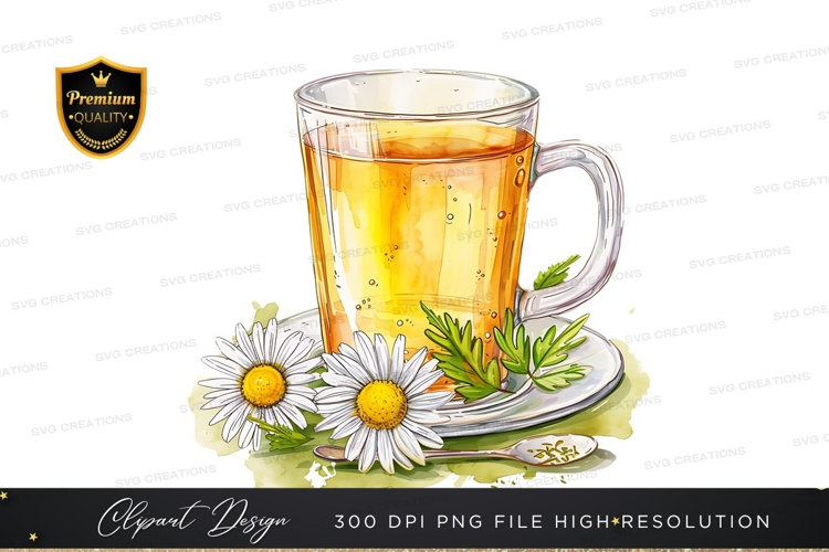 Herbal tea with chamomile flowers