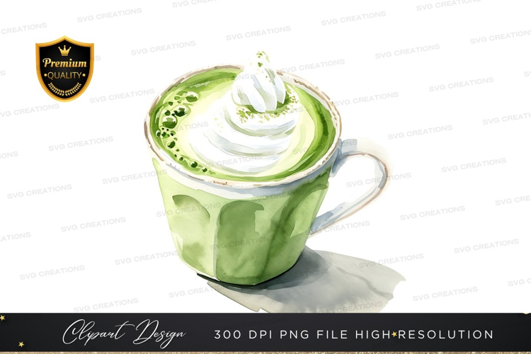 Green matcha latte
