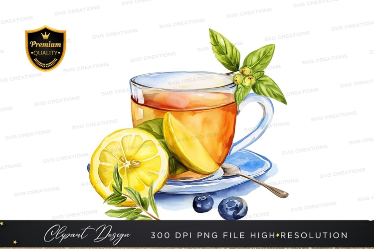 Lemon tea with blueberries