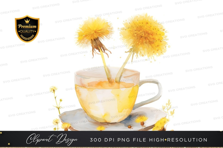 Teacup with dandelions
