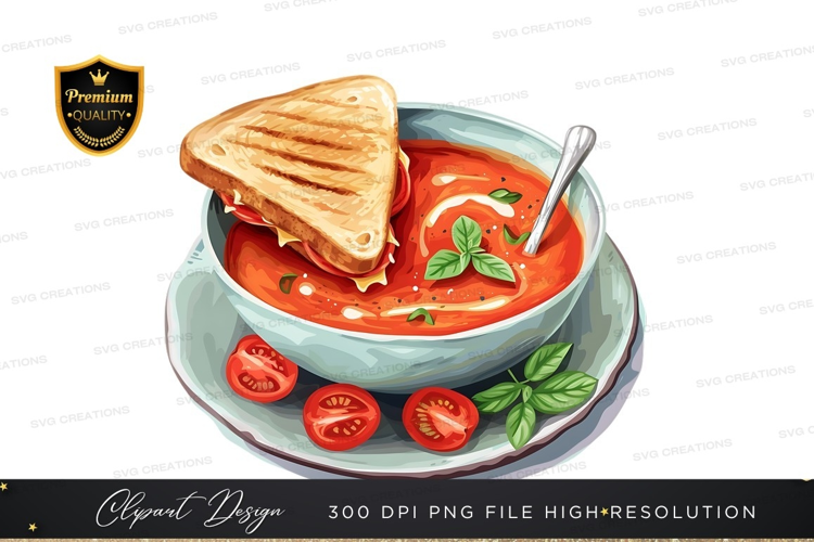Tomato soup and grilled cheese sandwich