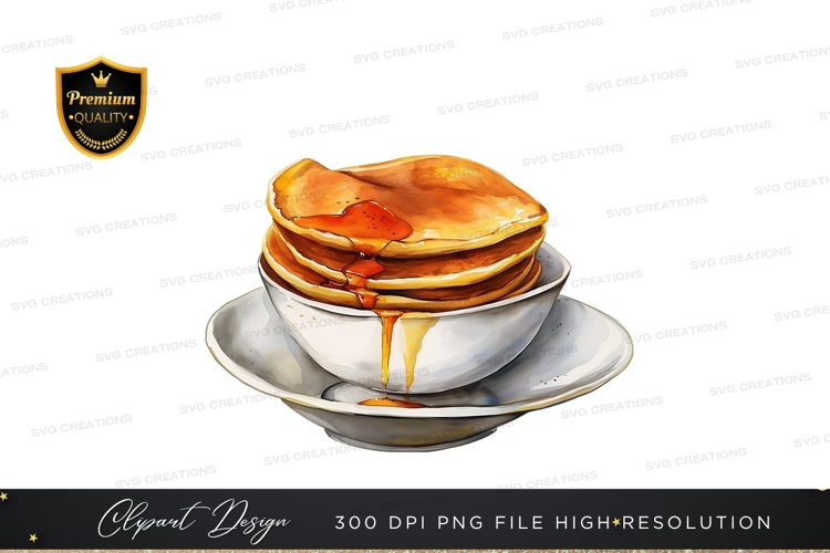 Stack of pancakes with syrup